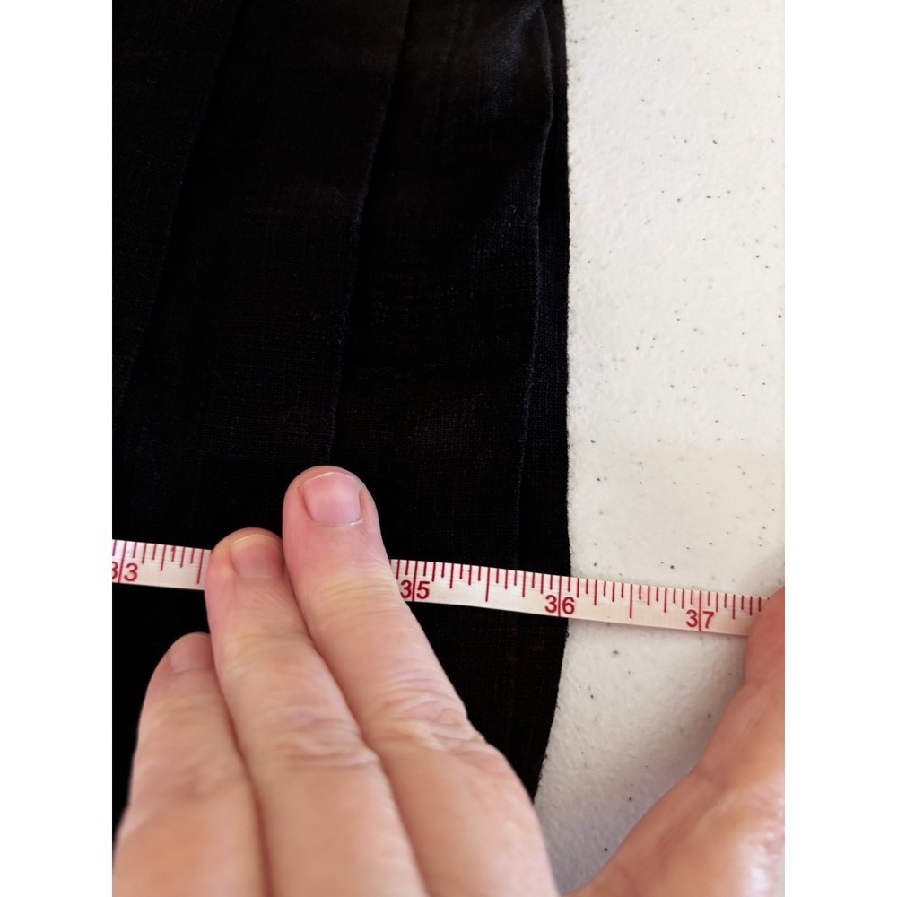 Original Nicole Miller Women XXL Black Linen Blend Short Sleeve Mini Shift Dress - Picture 10 of 12